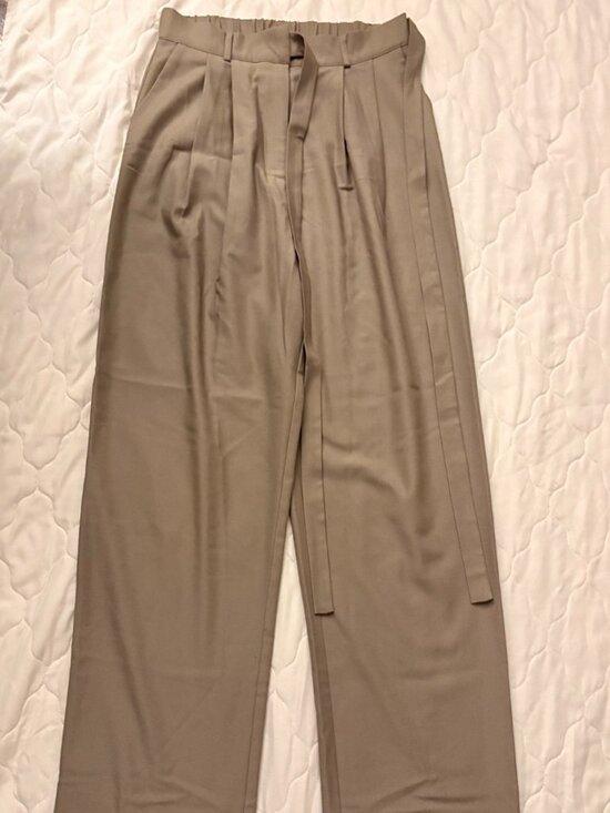 Pants - Minimalist Taupe Wide Leg Pants